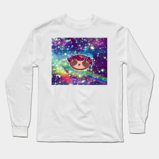 Flower Crown Sloth Face Rainbow Space Long Sleeve T-Shirt